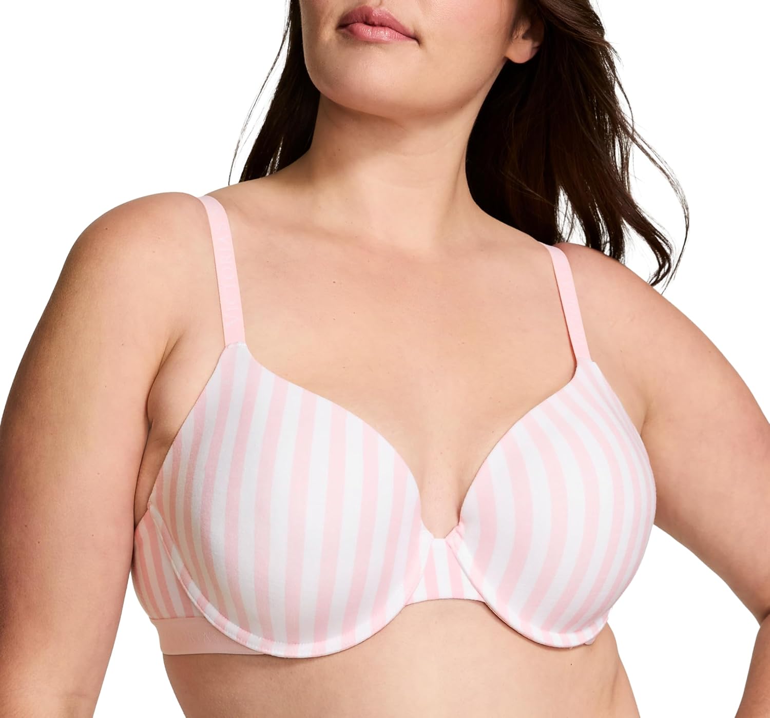 

Бюстгальтер-футболка Victoria's Secret для женщин с полным покрытием и легкой подкладкой, бюстгальтеры для женщин (32B-38DDD), Iconic Stripe