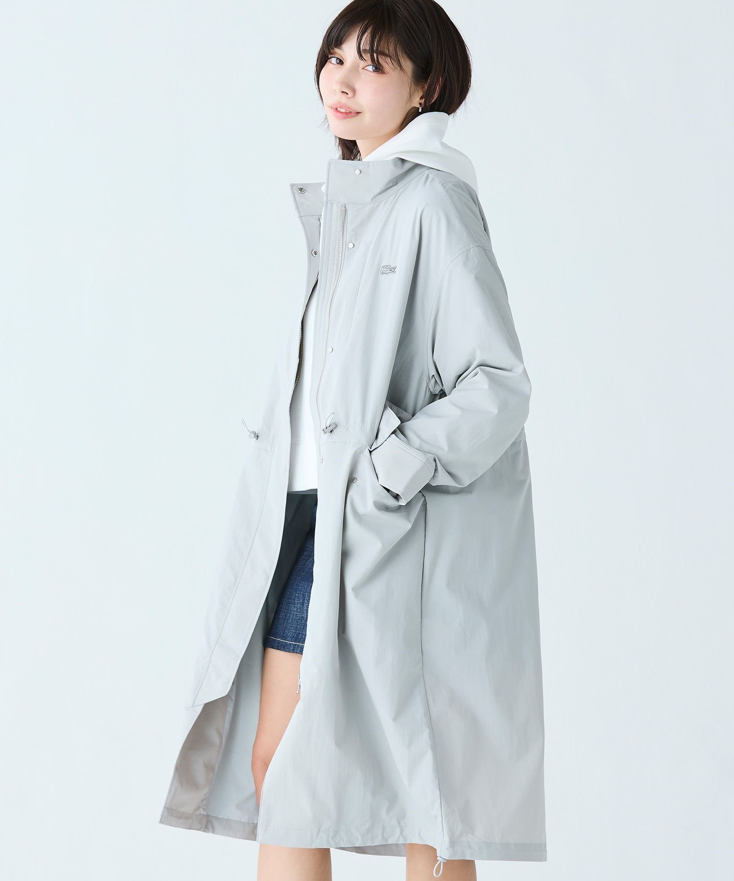 Куртка LACOSTE нейлоновая тафта Light gray — фото 4