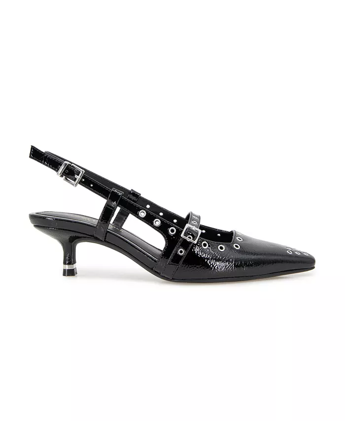 Женские туфли-лодочки Martha Eyelet на низком каблуке Kenneth Cole New York, черный — фото 2