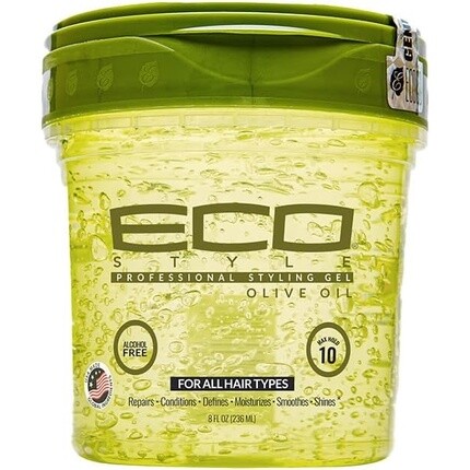 

Ecostyle Гель для укладки с оливковым маслом, зеленый, фиксация на весь день, без спирта, без парабенов, без сульфатов, без шелушения, против зуда, 236 мл, Eco Styler