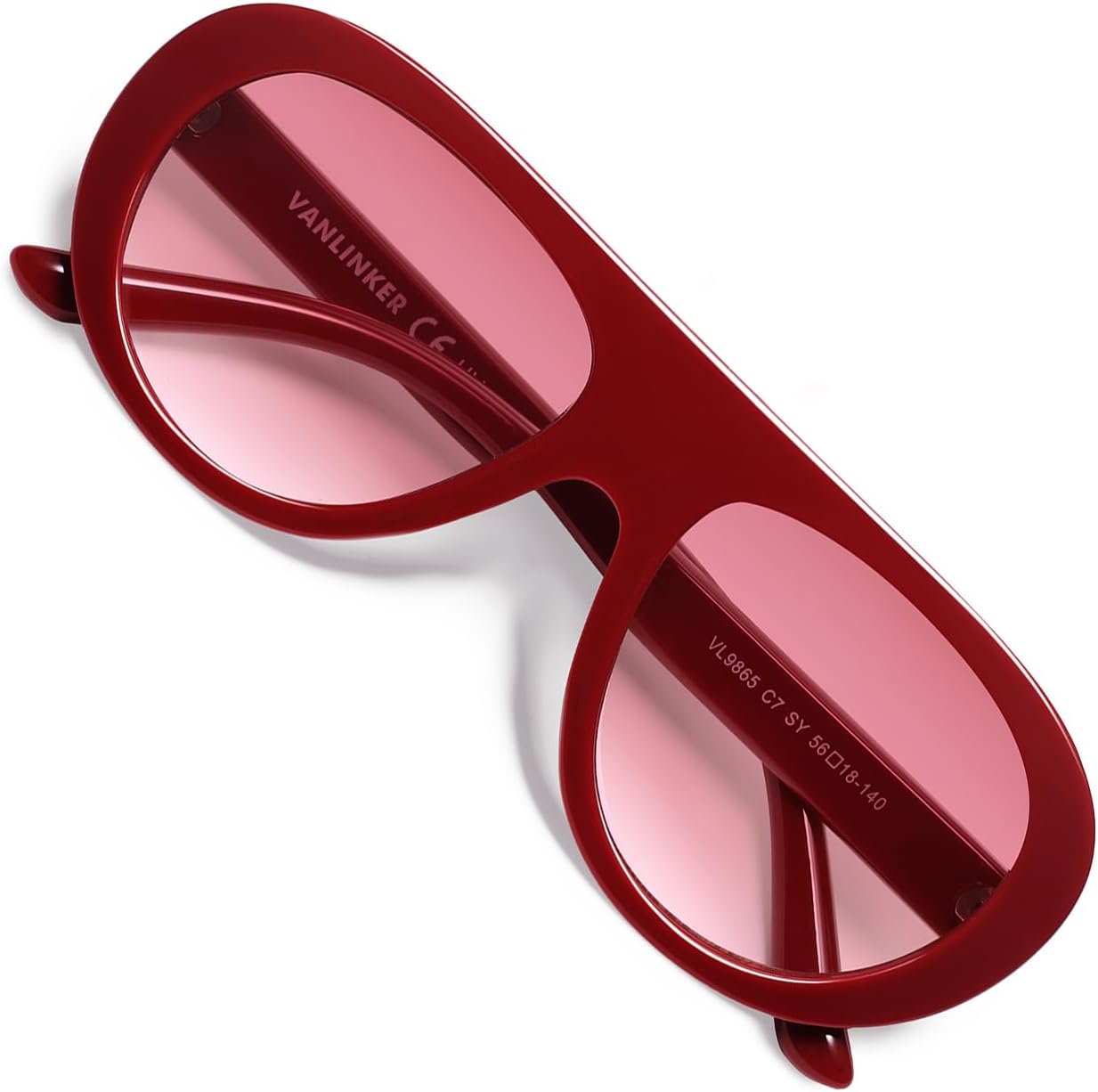 

Солнцезащитные очки-авиаторы VANLINKER в стиле ретро для женщин, шикарные, классические, винтажные, в стиле 70-х, модные, массивные, с защитой от УФ-излучения UV400, VL9865, C7-red
