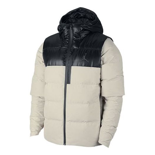 

Пуховик Air Jordan protection against cold Stay Warm hooded Colorblock Casual Sports Down Jacket White, белый