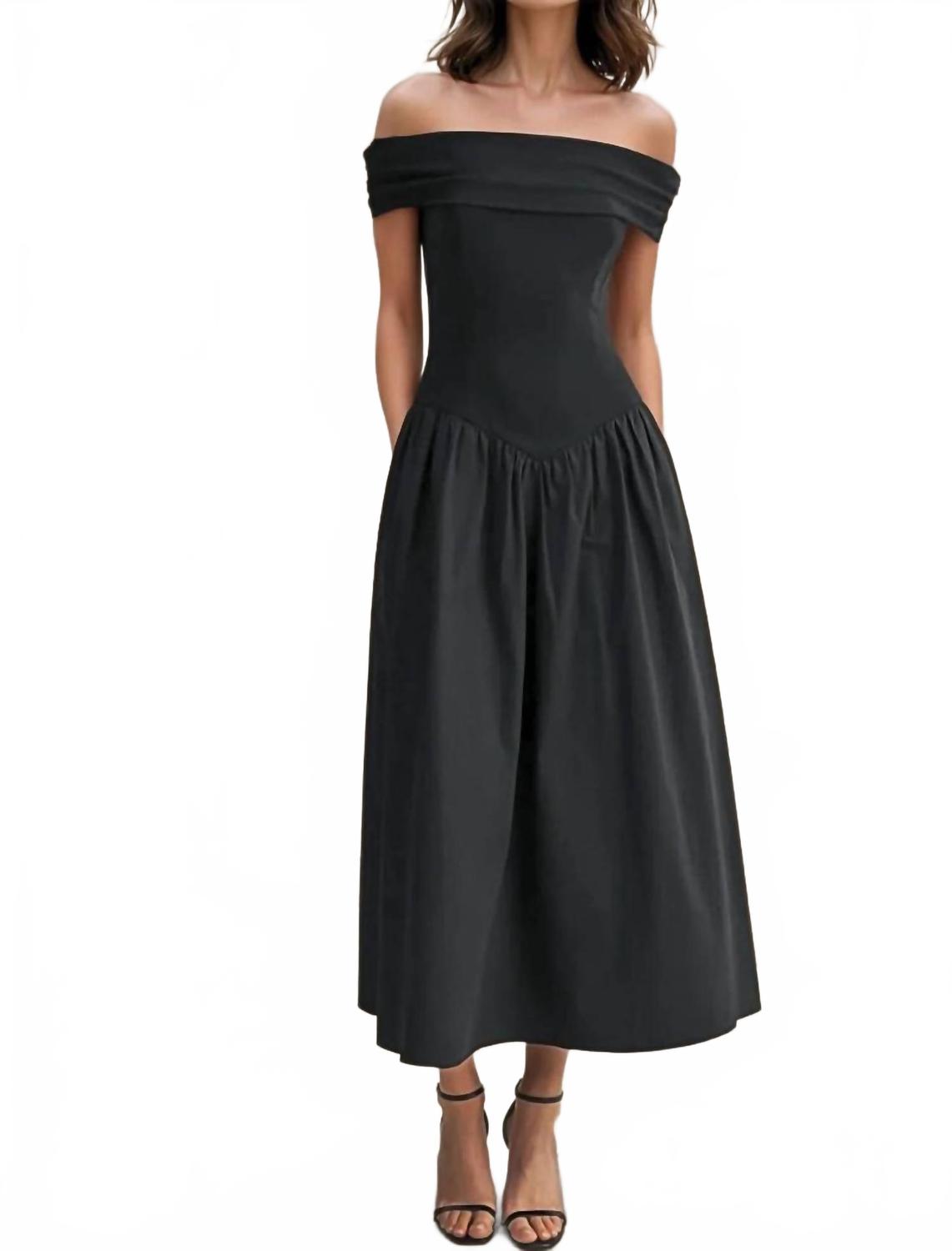 

Платье-миди Heidi Basque с открытой талией и открытыми плечами, черное Mustard Seed, черный