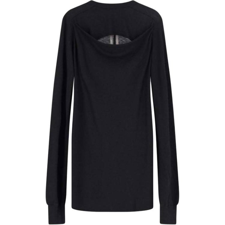 

Футболка с длинным рукавом и ажурной вырезкой RICK OWENS, черный