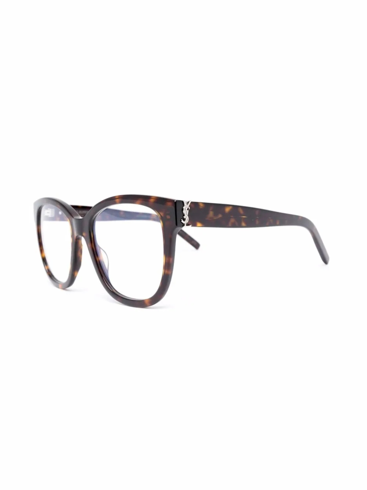 Saint Laurent Eyewear очки в массивной оправе черепаховой расцветки, коричневый — фото 2