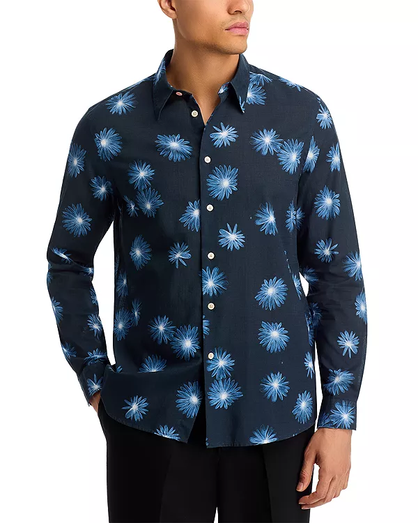 

Рубашка с длинными рукавами на пуговицах спереди Ps Paul Smith, синий