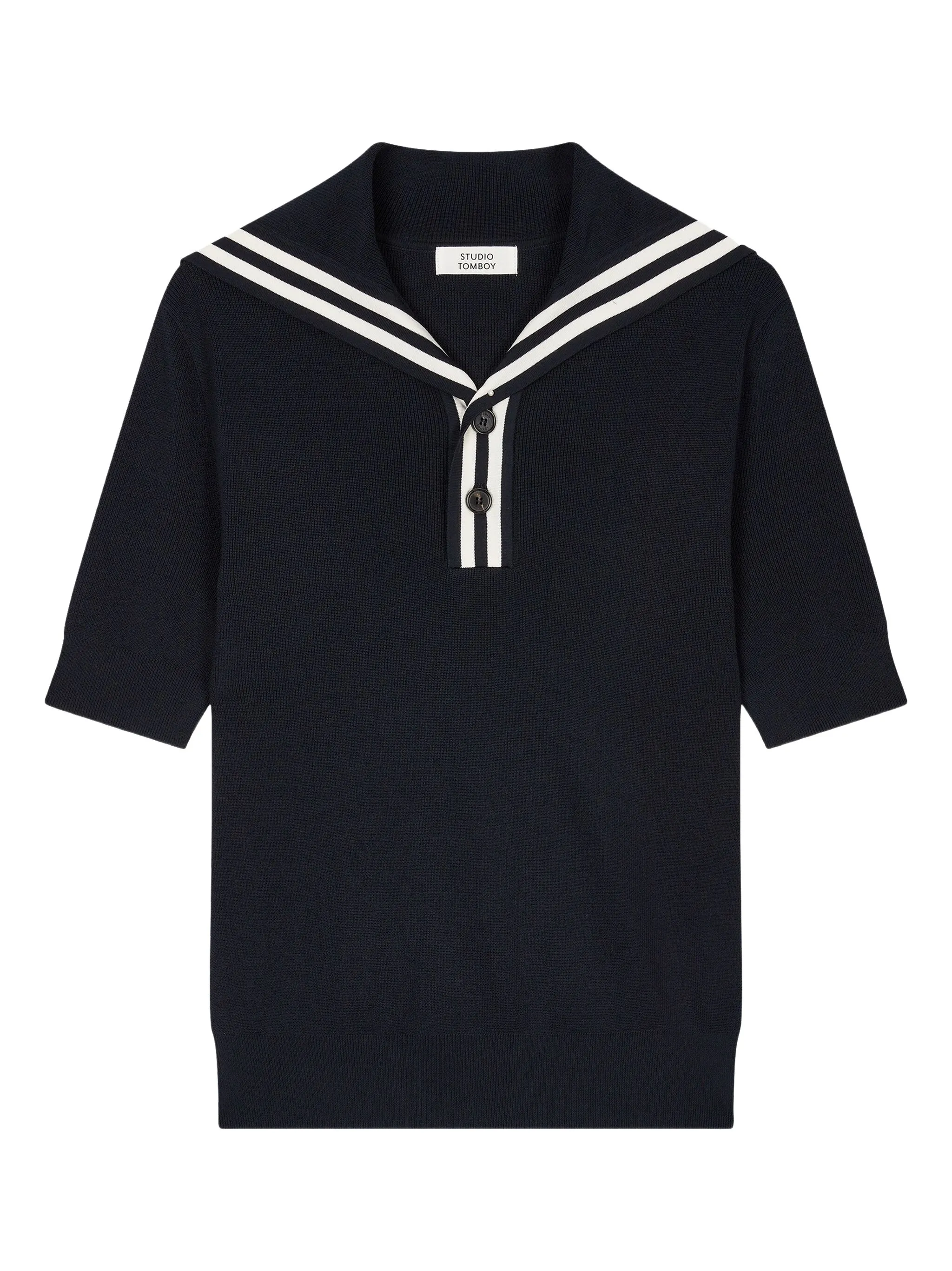 

Топ с короткими рукавами и матросским воротником Studio Tomboy, синий