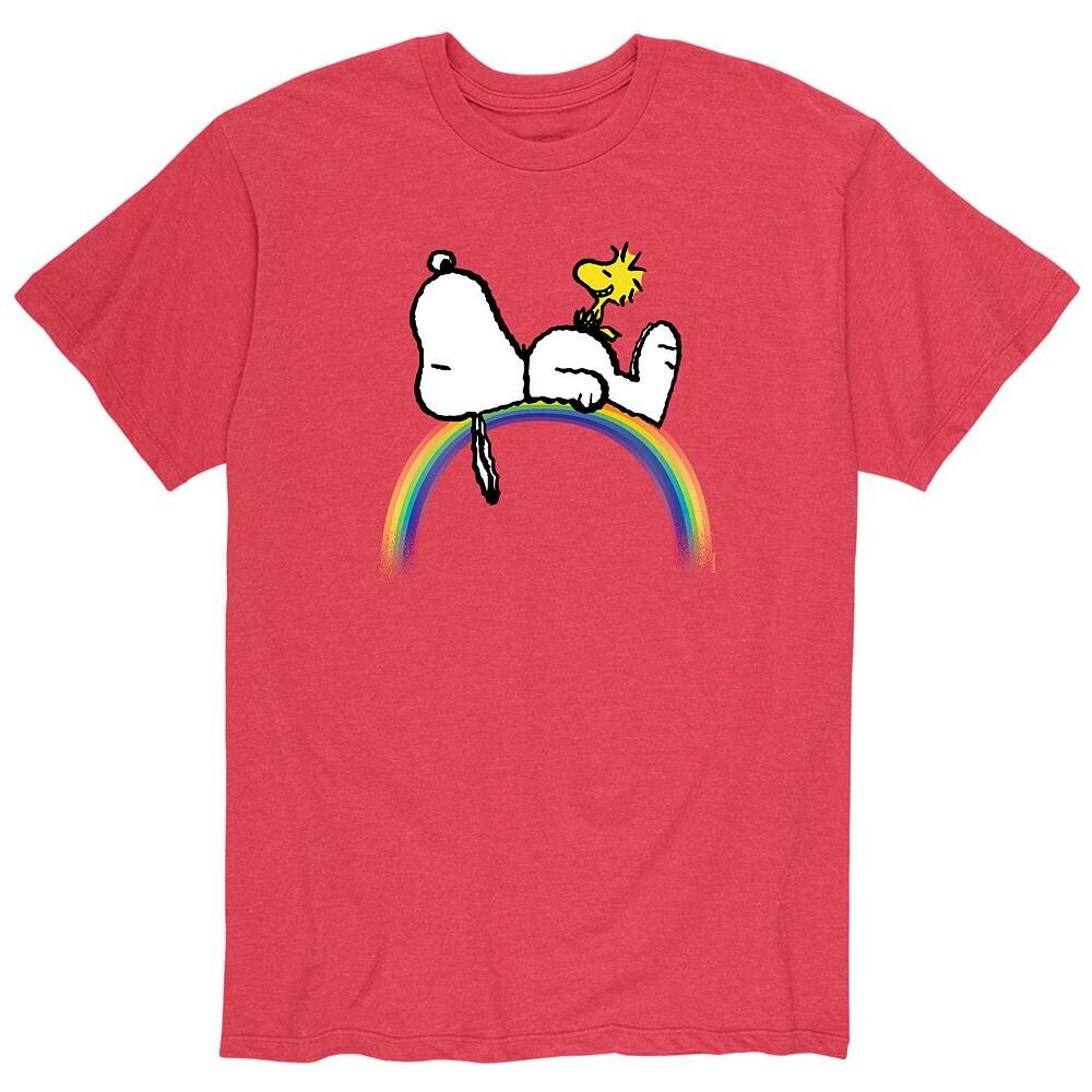 

Мужская футболка Peanuts Snoopy Rainbow Licensed Character, красный