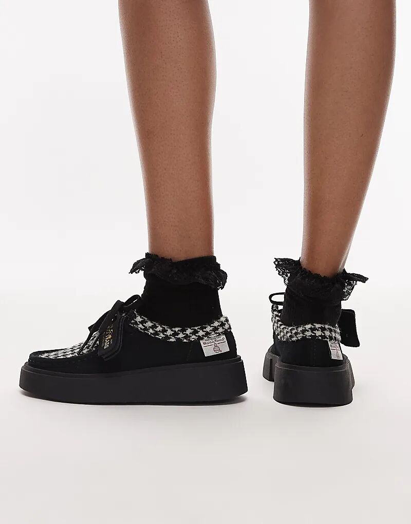 Туфли Clarks Torview из кожи с кисточками из черного твида — фото 4