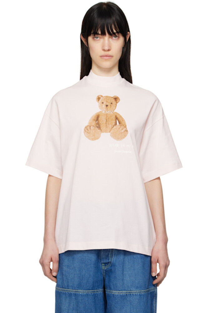 

Розовая свободная футболка «Bear in Mind» Palm Angels