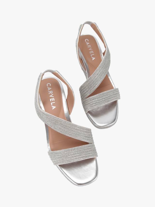 Праздничные сандалии на танкетке Carvela, серебряный — фото 3