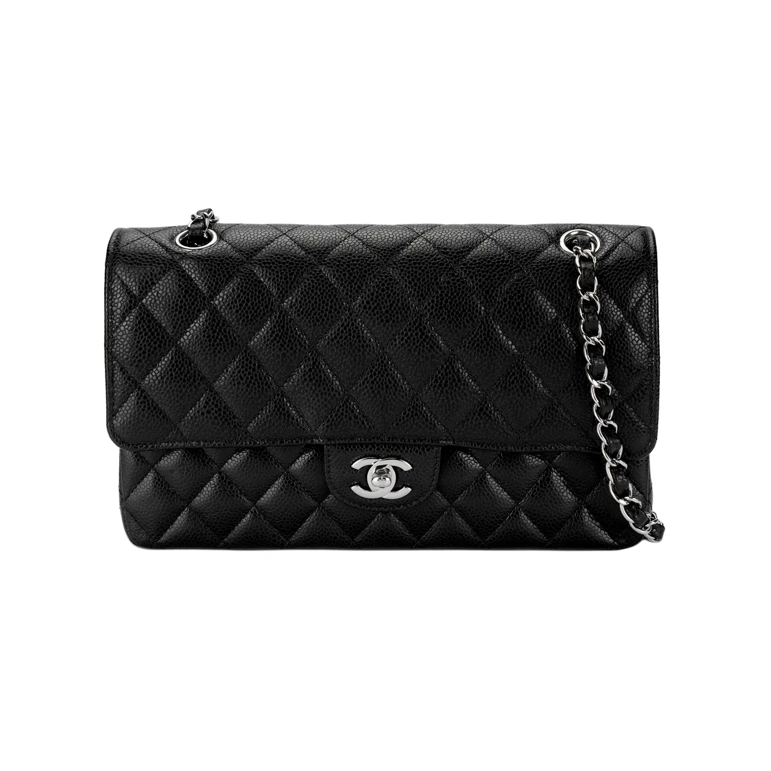 

CHANEL Классический клатч из тисненой кожи с логотипом CF