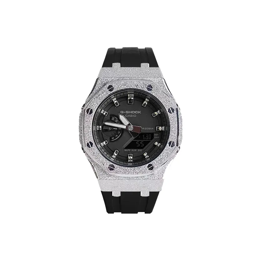 

CASIO Часы Unisex Liquid Crystal/Analog Dual Display Series Black Watch, Dual Blade Samurai, Frost Silver Case Black Strap