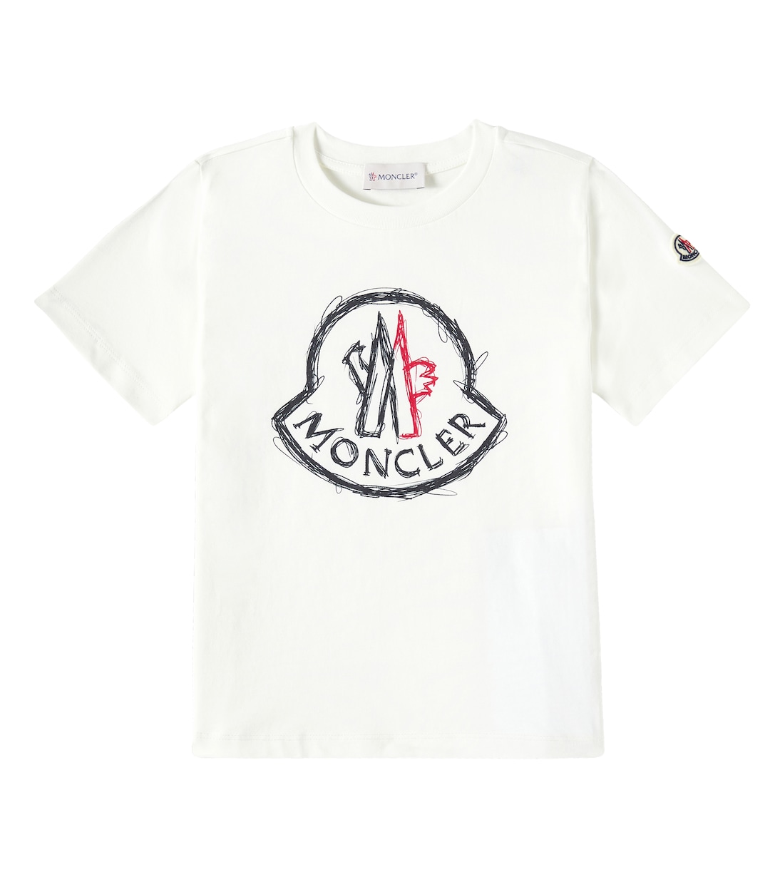 

Футболка из хлопкового джерси с логотипом Moncler Enfant, белый