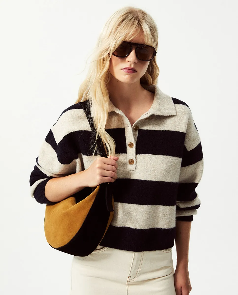 

Регби-поло в полоску Sfera, темно-синий