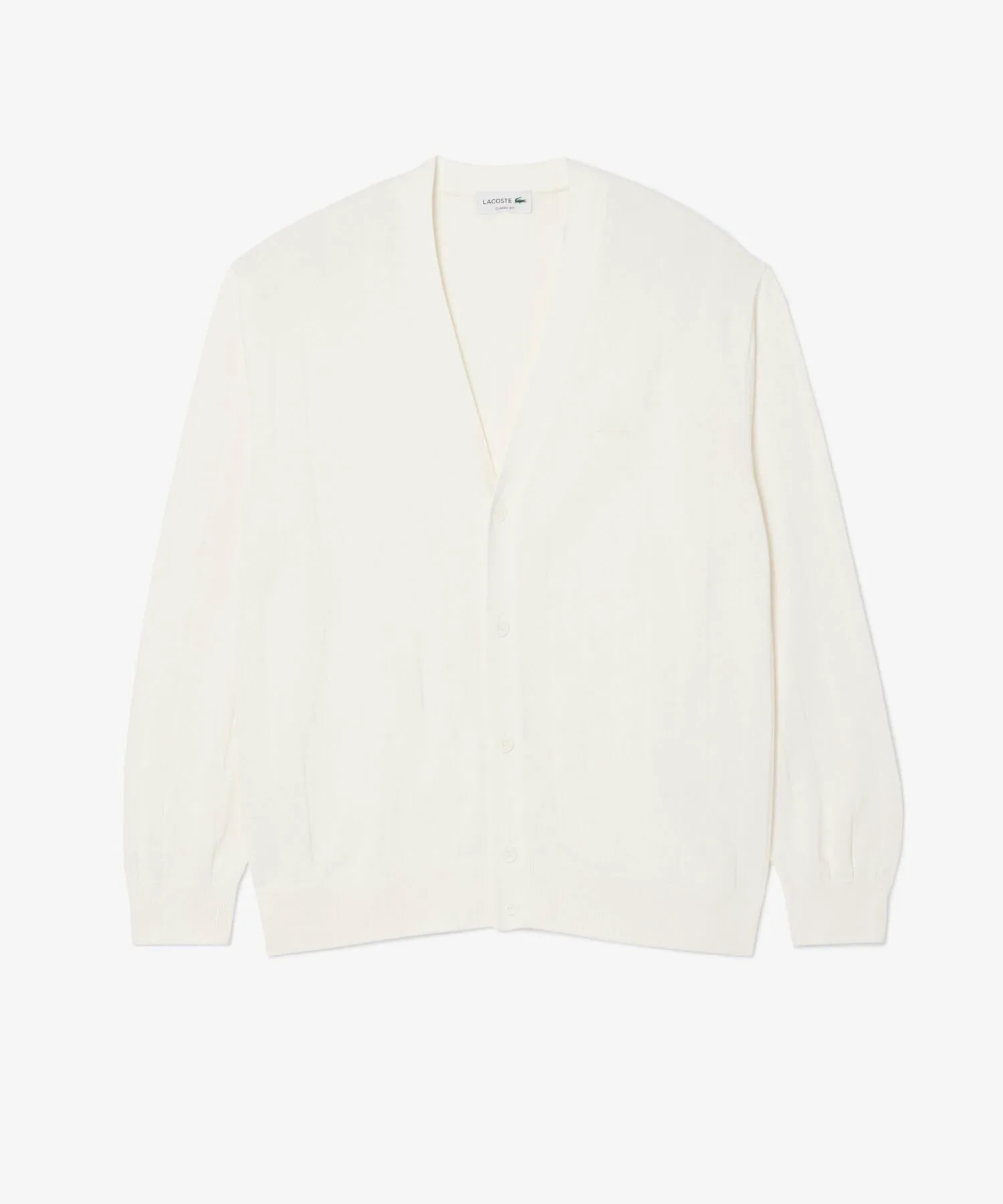 Кардиган из трикотажа в рубчик высокой плотности LACOSTE, White