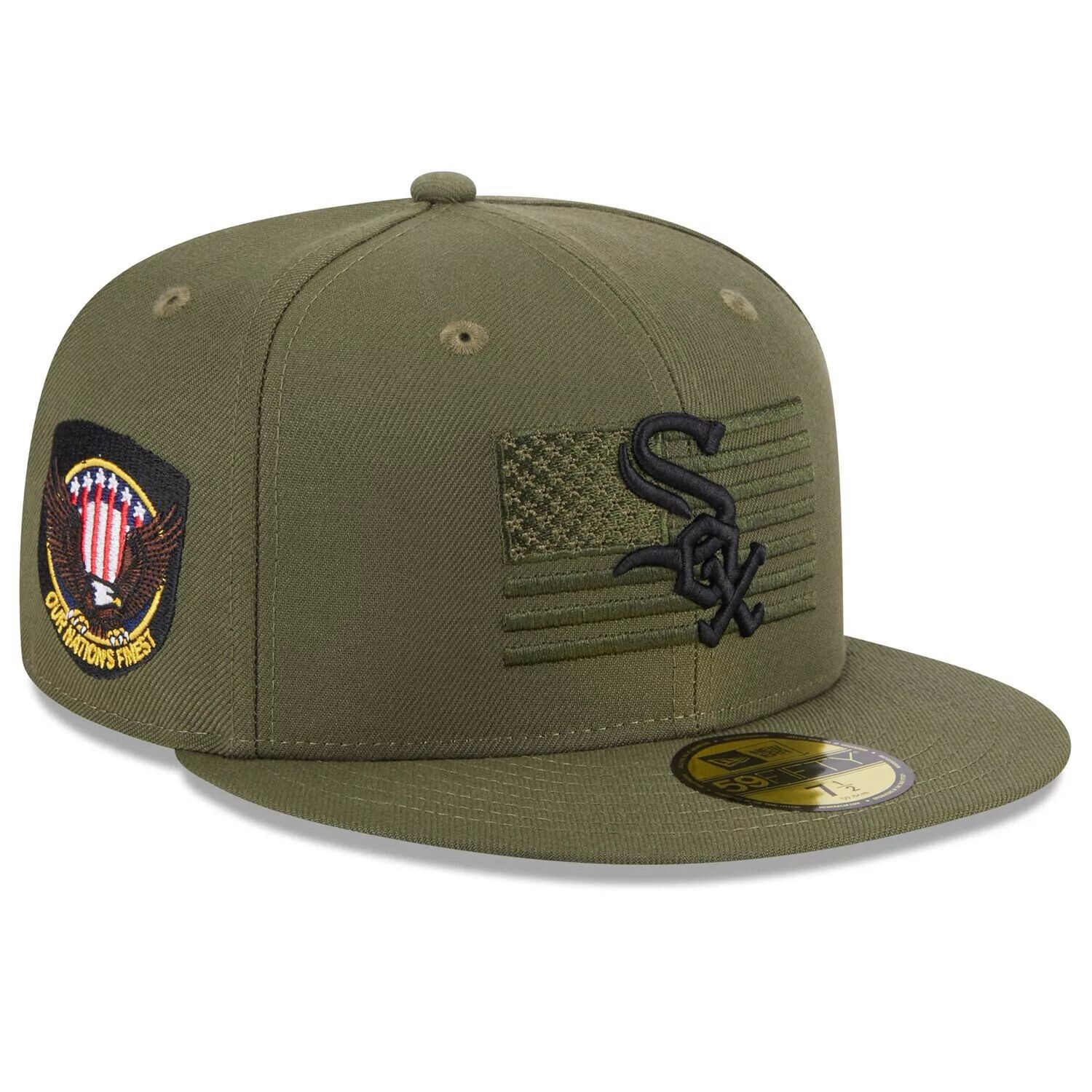 

Мужская облегающая кепка New Era Green Chicago White Sox 2023, День вооруженных сил 59FIFTY