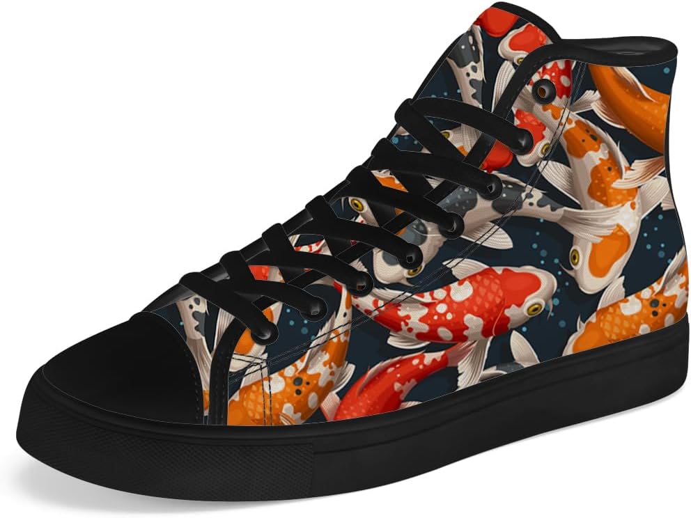 

Кеды на высокой подошве Chebing Carp из холщовой ткани для мужчин и женщин, высокие кроссовки с шнуровкой, повседневная обувь, подарок для мужчин и женщин, синий