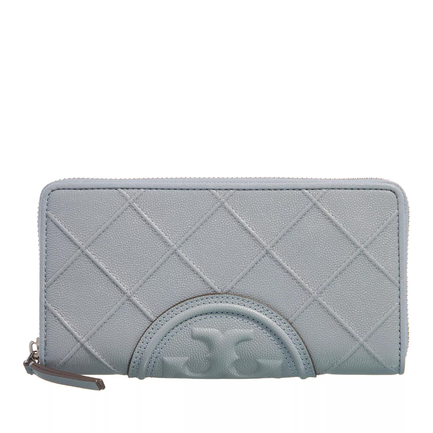 

Континентальный кошелек fleming с мягкой зернистой молнией Tory Burch, серый