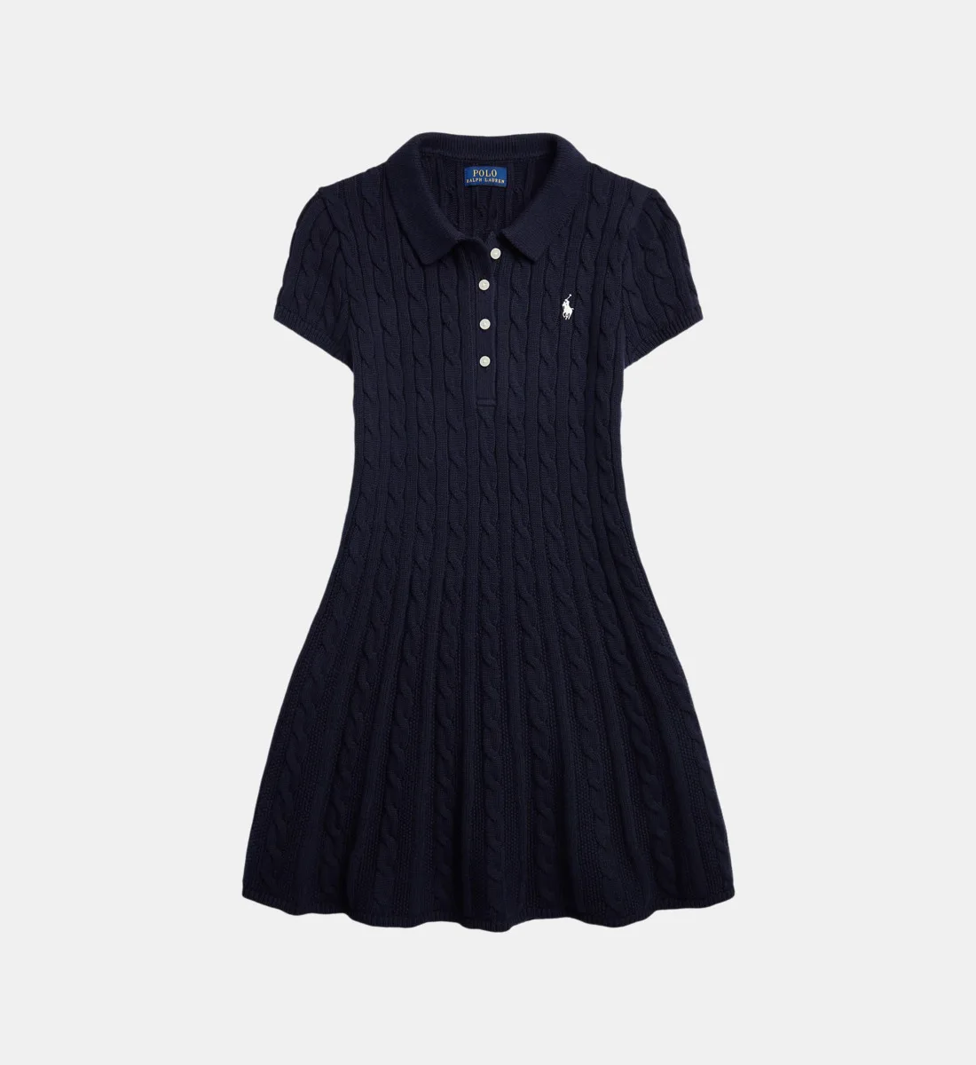 Фирменное платье-поло из рубчатого трикотажа POLO RALPH LAUREN, синий