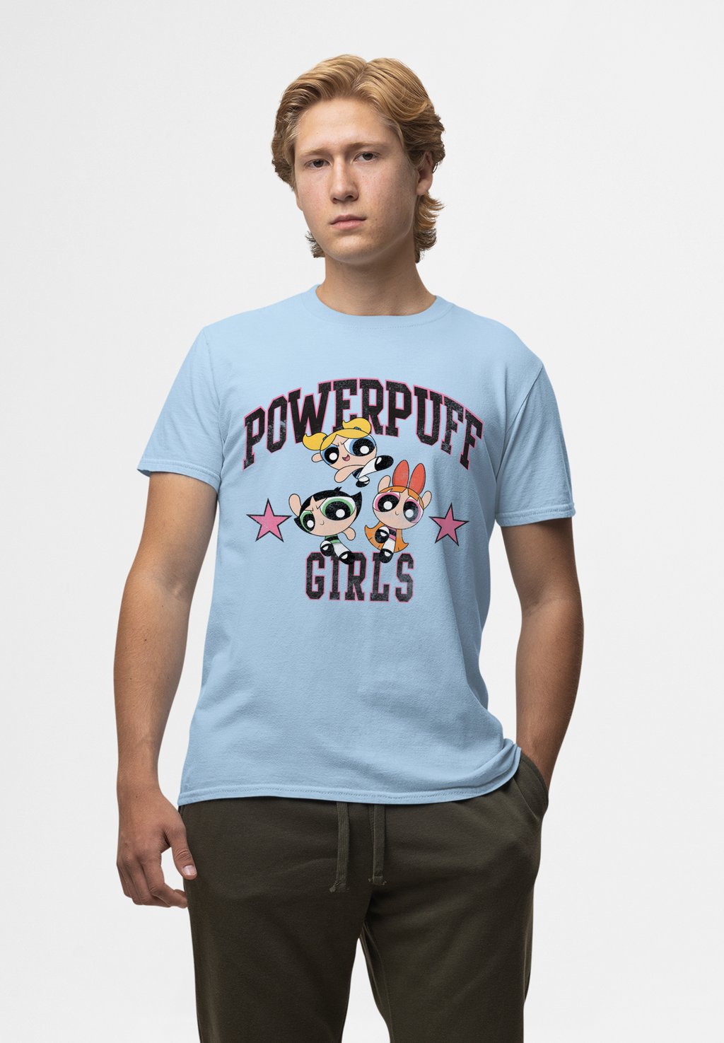 

Футболка с принтом THE POWERPUFF GIRLS SCRIPT GRAPHIC LOGO Henry Tiger, светло-голубой