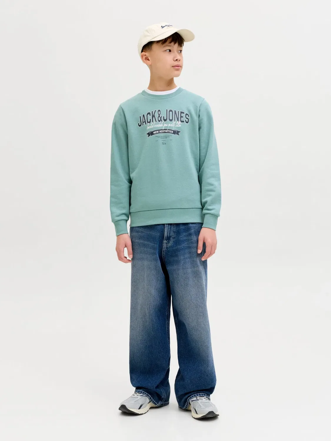 Свитшот с логотипом JACK & JONES Junior, минеральный синий — фото 4
