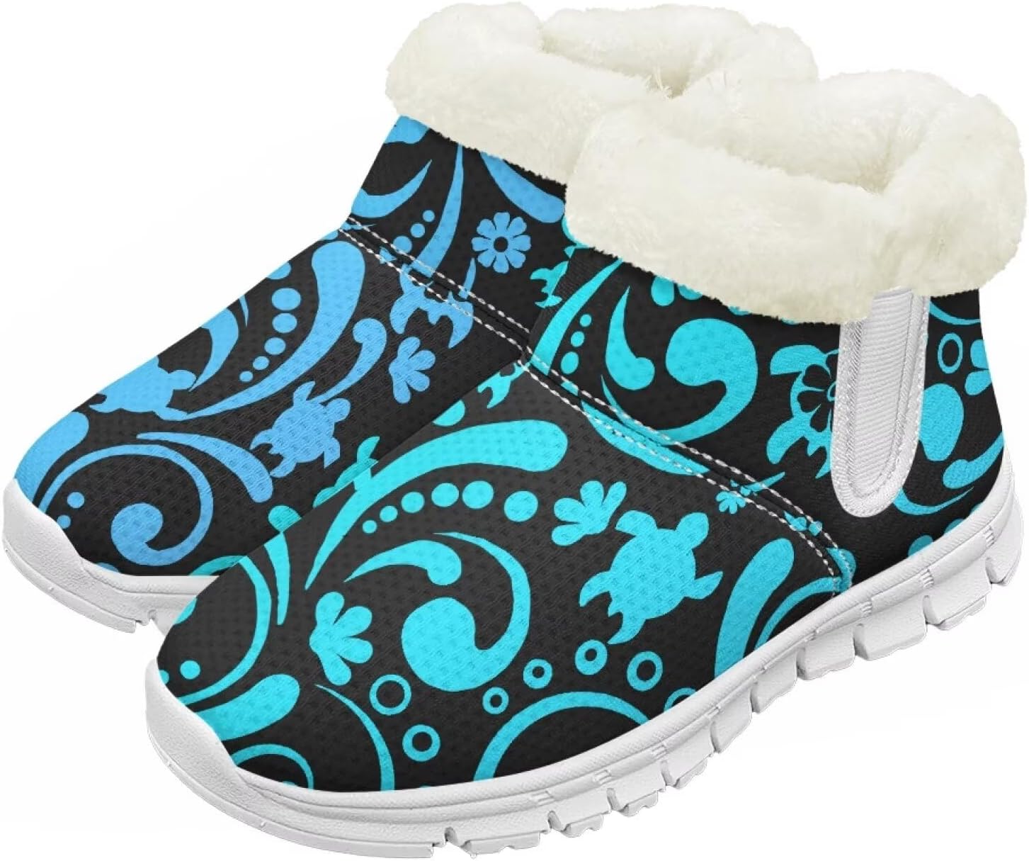 

Pzuqiu Зимние ботинки для девочек и мальчиков, ботильоны для детей с теплым мехом, противоскользящие, для прогулок, белая подошва