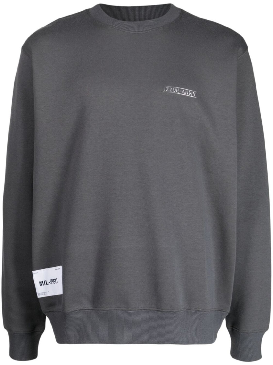 

izzue logo-print crew-neck sweatshirt, серый