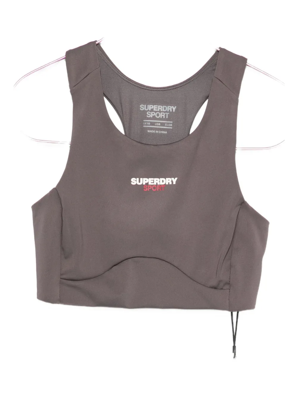 

Облегающая спортивная майка с американской проймой Superdry, коричневый