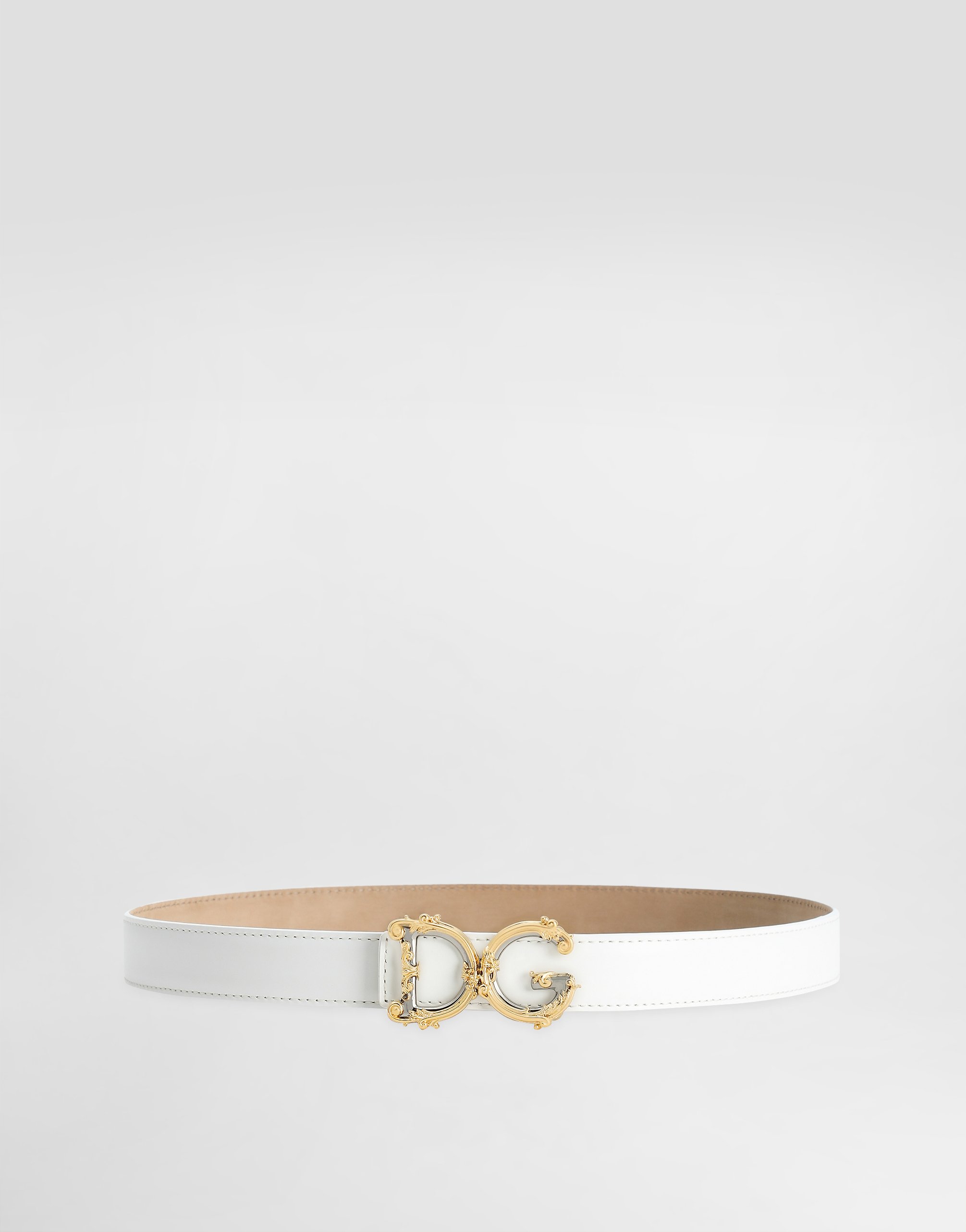 

Ремень из телячьей кожи с логотипом Dolce & Gabbana, белый