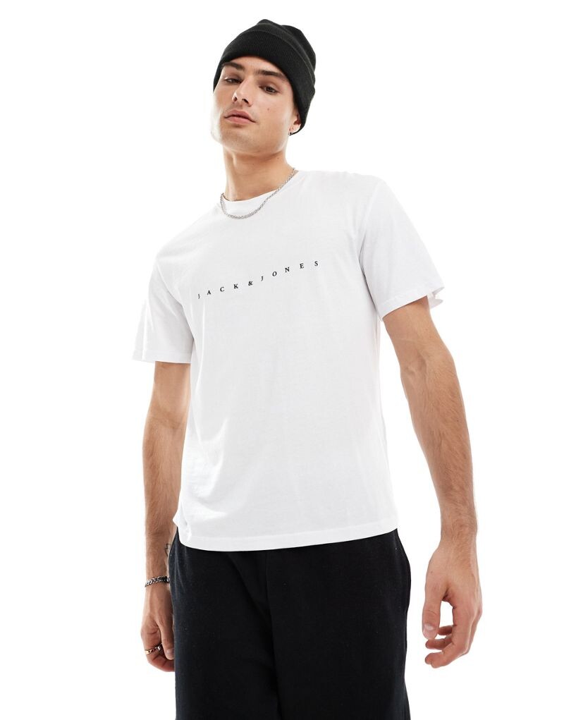 

Белая футболка с центральным логотипом Jack & Jones