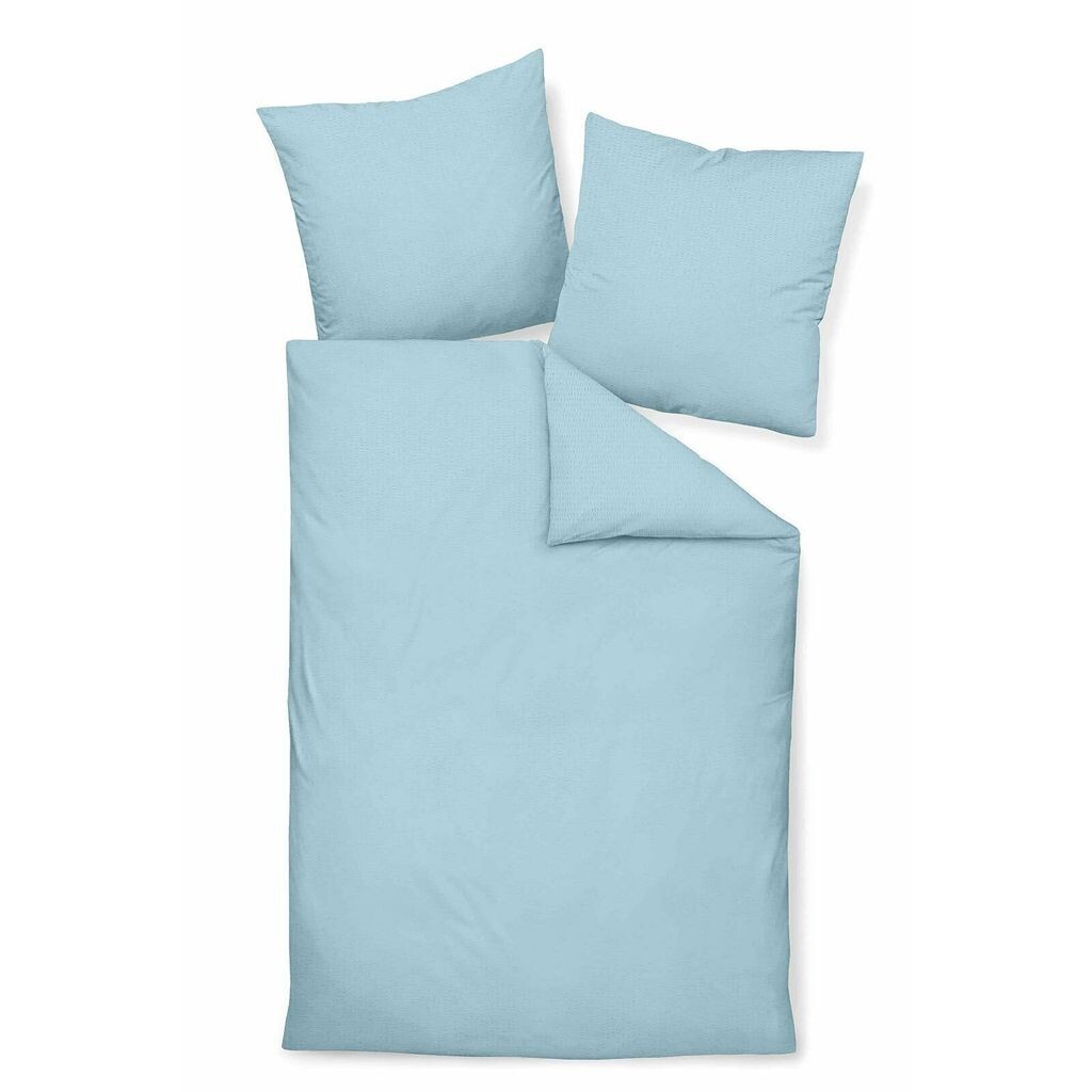 

Janine Mako Soft Seersucker однотонное постельное белье из трех предметов, пододеяльник 240 x 220 см, наволочка 80 x 80 c Original Janine