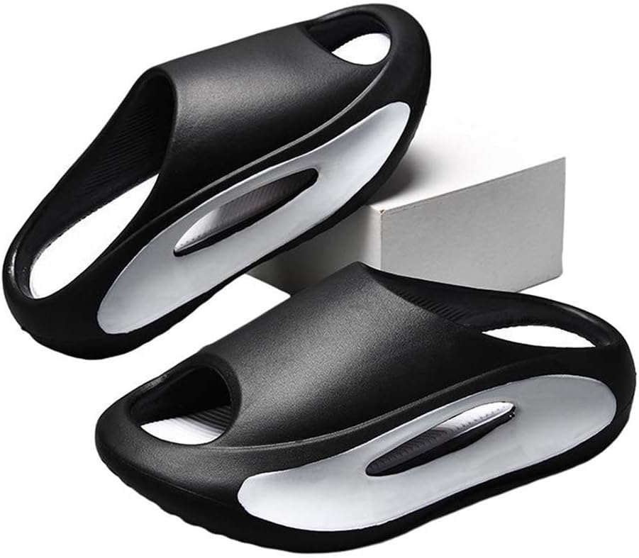 

Мужские тапочки-подушки, противоскользящие шлепанцы для душа, удобные с толстой подошвой, стильные спортивные и пляжные тапочки, для дома и улицы Chewyz, черный