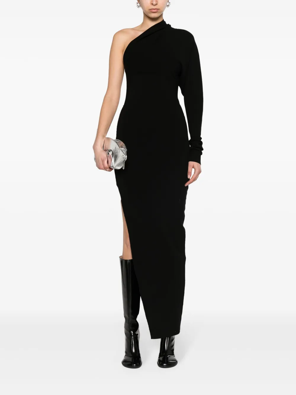 Платье макси на одно плечо Rick Owens, черный — фото 2