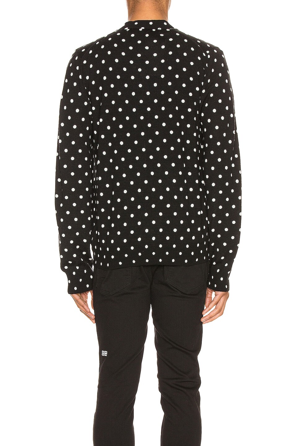 Кардиган Comme des Garçons Dot Print Wool With Black Emblem, цвет Black & Natural — фото 4