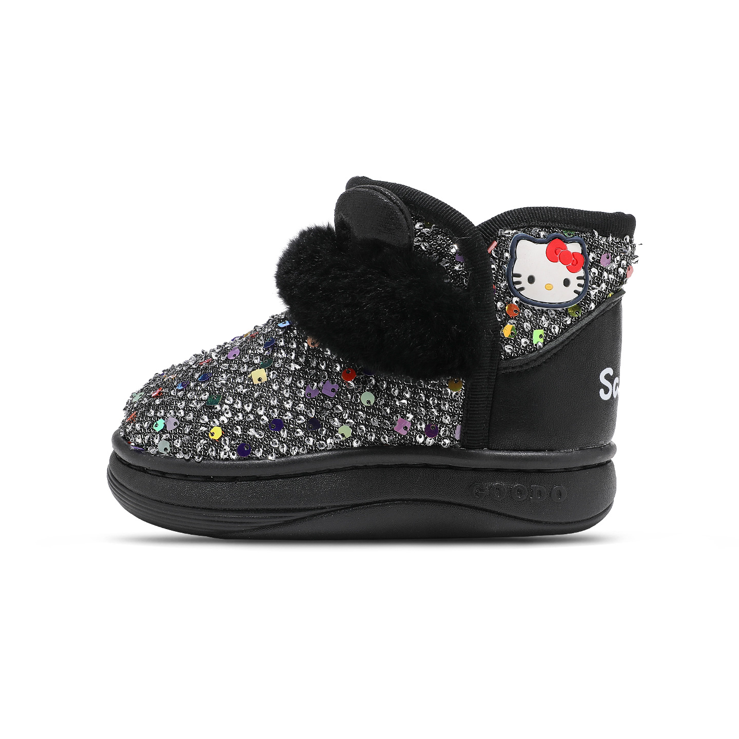 

Hello Kitty легкие амортизирующие ботинки мид-топ для детей из хлопка, возраст 3-7 лет Sanrio, черный