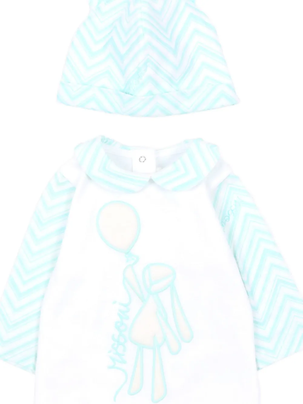 Пижамный комплект с воротником Питер Пэн Missoni Kids, белый — фото 3