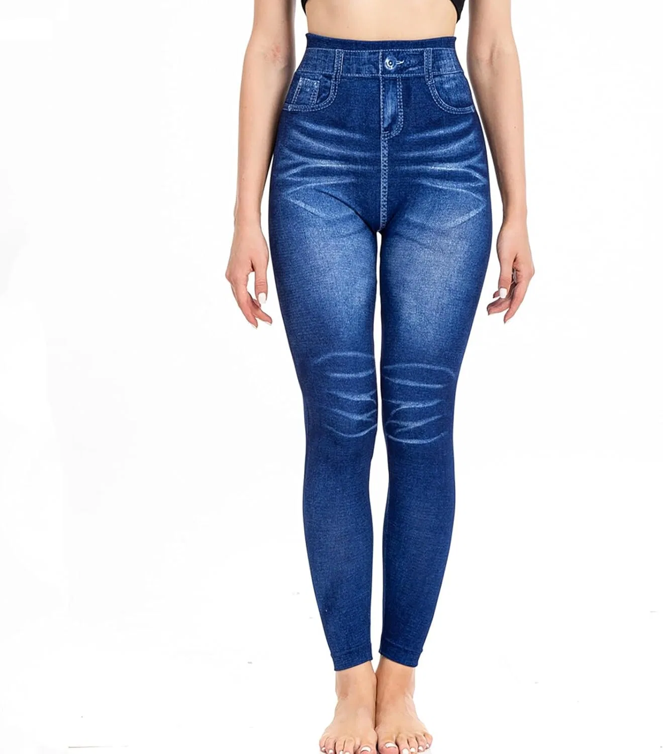 Джинсы скинни High Waisted Stretch Skinny, синие — фото 4