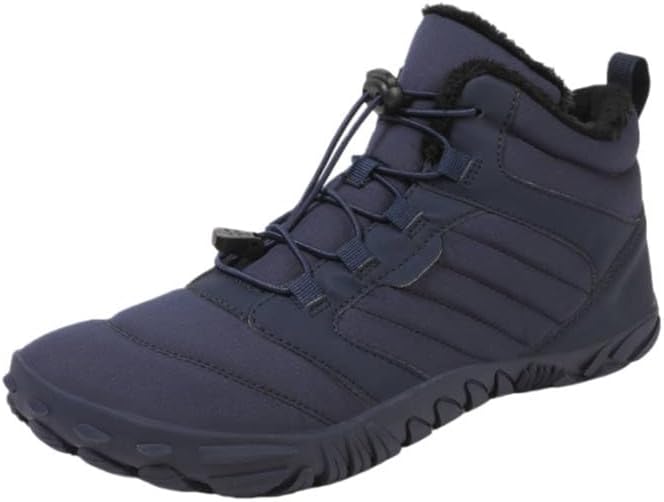 

Мужские зимние высокопрочные ботинки - противоскользящие, термоизолированные ботинки средней длины с мягкой стелькой, шнуровкой и поддержкой голеностопа для льда, снега и слякоти Minlaidian, синий