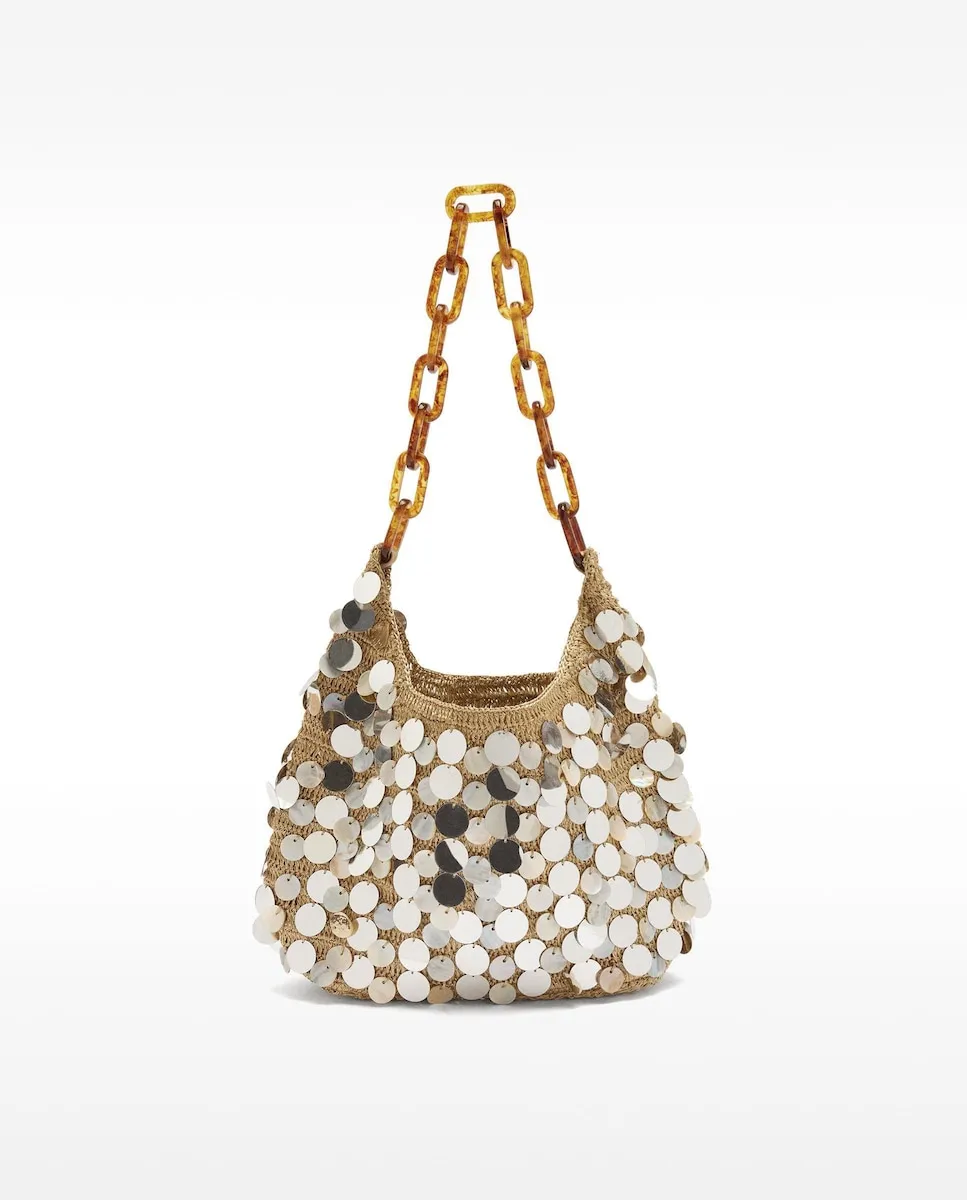 

Многофункциональная вечерняя сумка-хобо из трикотажа с бусинами и пайетками Parfois