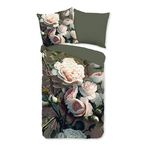 

Постельное белье Pure White Roses, 135x2x200 см цвет olive green