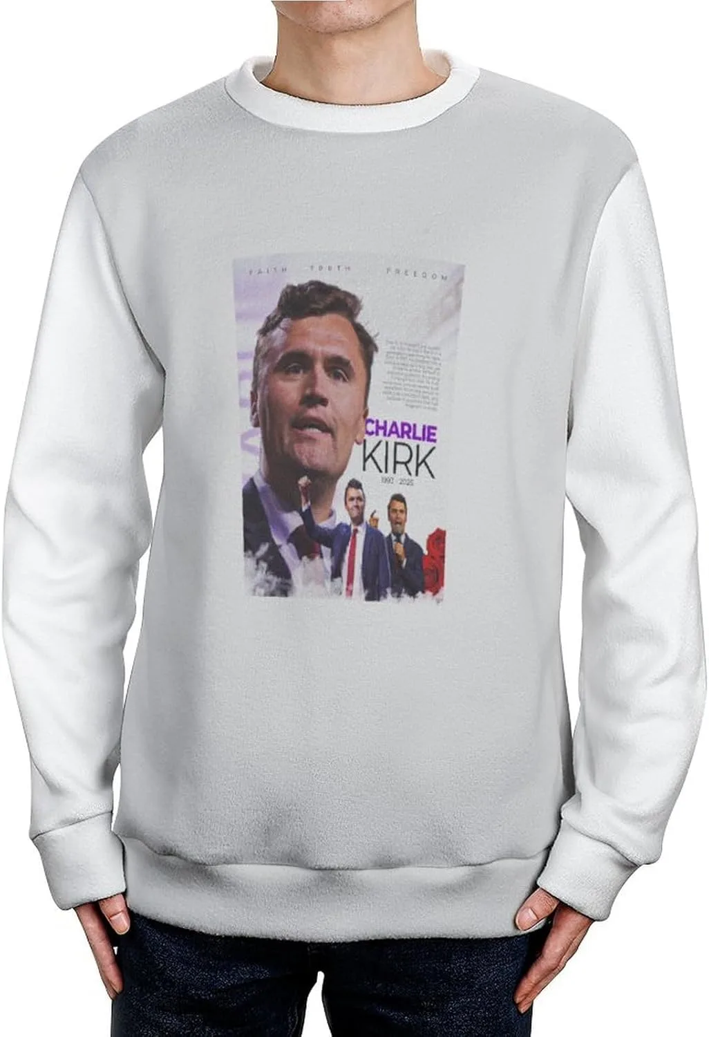 

Свитер Charlie Kirk с принтом, теплый и мягкий, для носки отдельно или слоями Rxnjdka