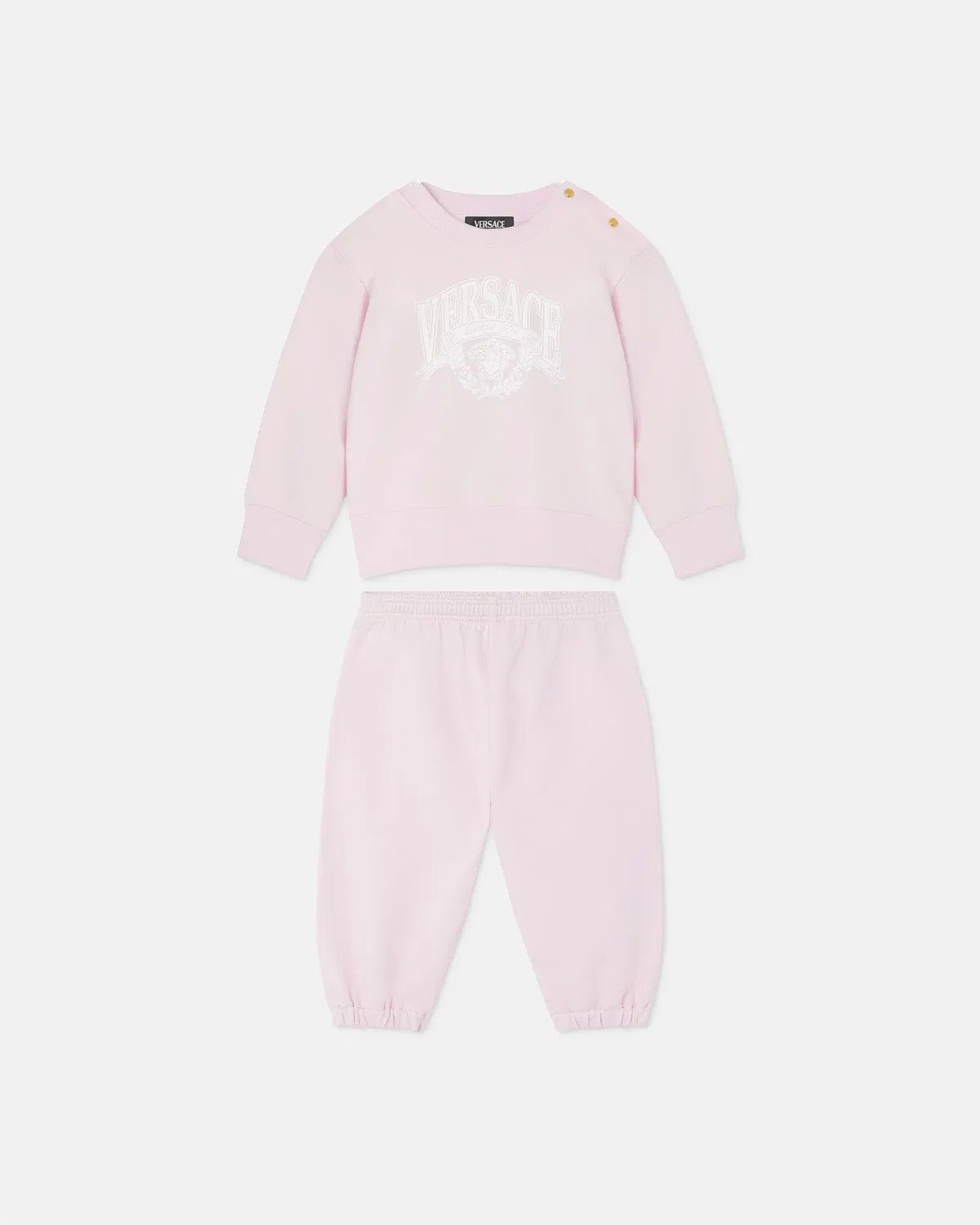 Детский комплект из хлопковой толстовки с принтом Versace, розовый