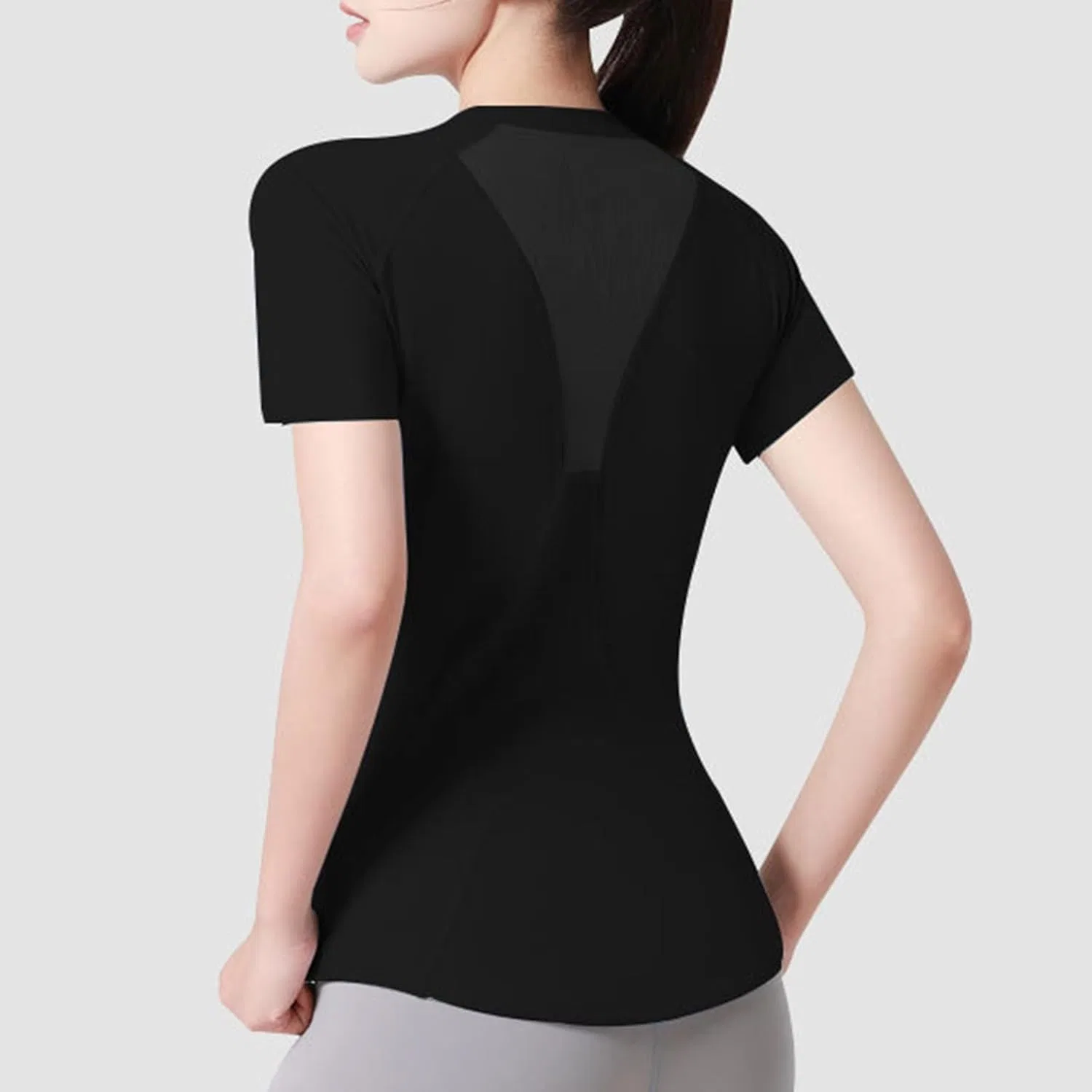 Футболка с коротким рукавом, Slim Fit, Athletic Top, A#01black — фото 4