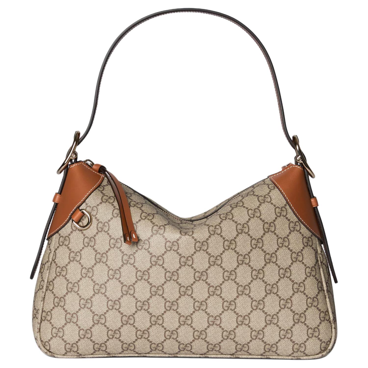 

Gucci Сумка-мессенджер GG Emblem Monogram из ткани с покрытием, средний размер, женская, бежево-темно-коричневая