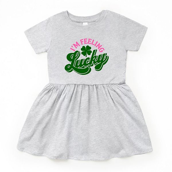 

Яркое платье с принтом для малышей I'M feeling lucky The Juniper Shop, Heather Grey