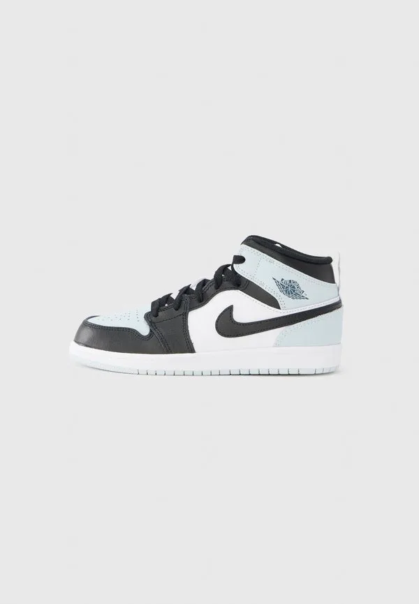 Jordan 1 mid унисекс высокие кроссовки Jordan, Black/Aura/Squadron Blue