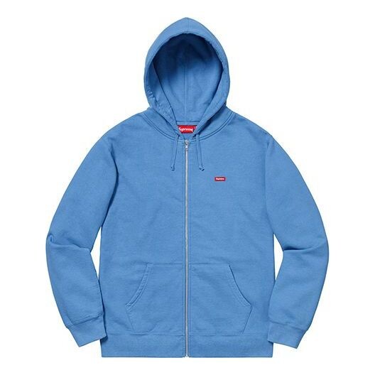 

Толстовка ss19 small box zip up sweatshirt chest small label zipper blue Supreme, синий