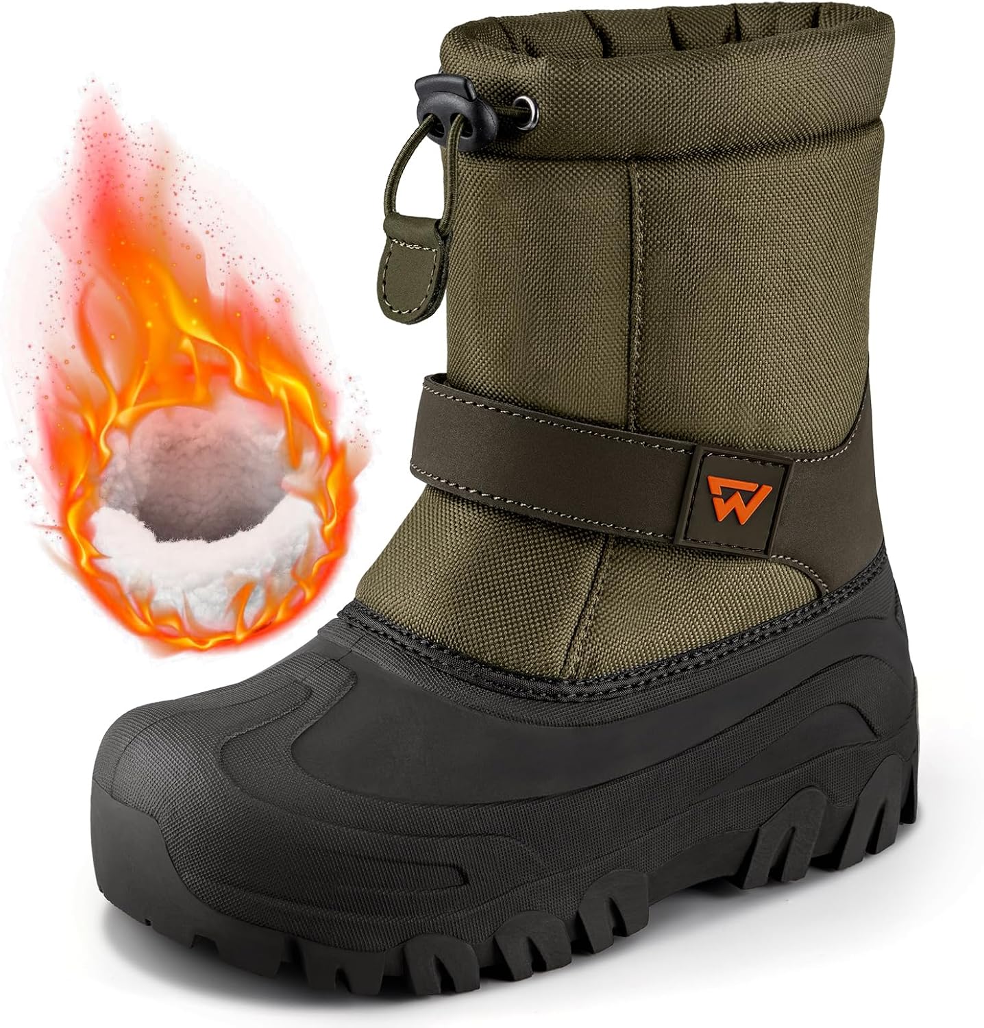 

Детские зимние ботинки LACKWAR, теплые водонепроницаемые, для мальчиков, зимние ботинки, противоскользящие, уличные, для мальчиков и девочек, зеленый