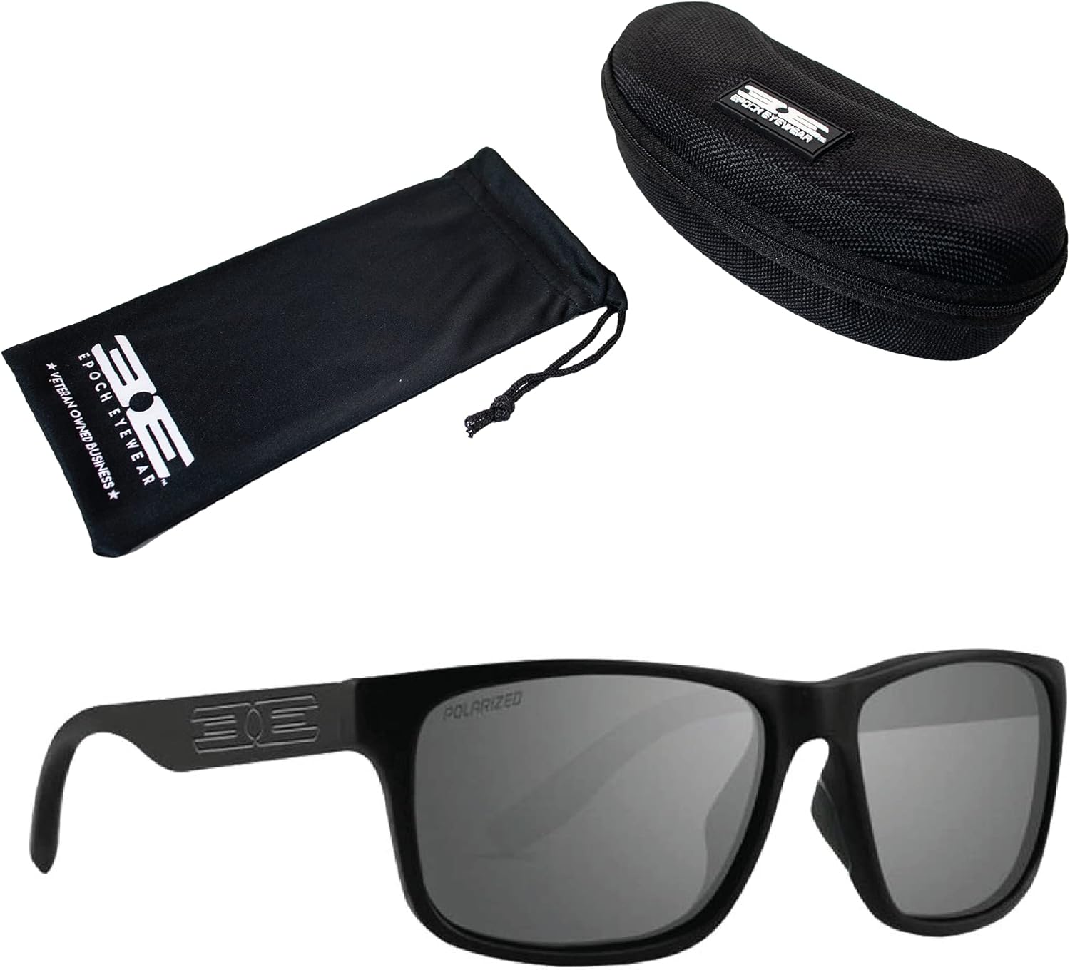 

Солнцезащитные очки Epoch Eyewear Delta для гольфа, спорта и верховой езды с черным чехлом на молнии и микрофибровым мешочком, черная оправа, дымчатые поляризованные линзы, Smoked